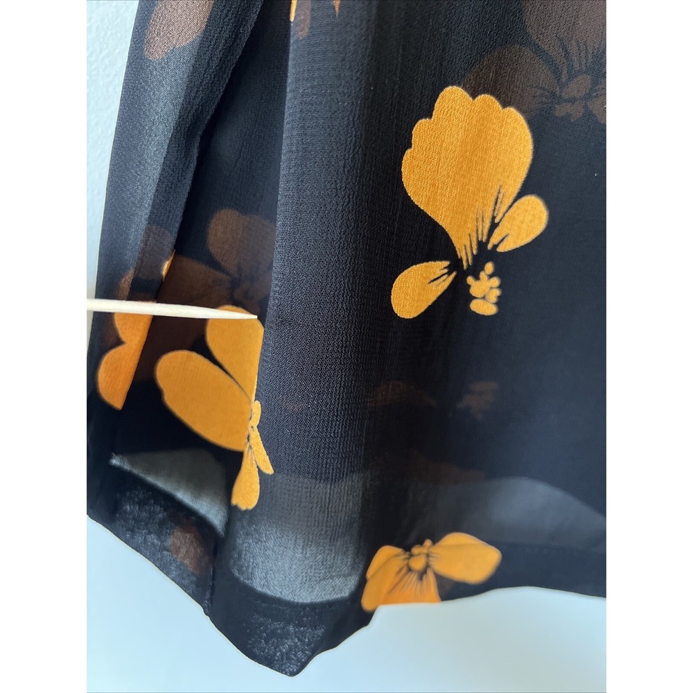 Ganni Fairfax Georgette Sleeveless Top Floral Blouse in Black Size 38 M US 6 - Picture 7 of 9
